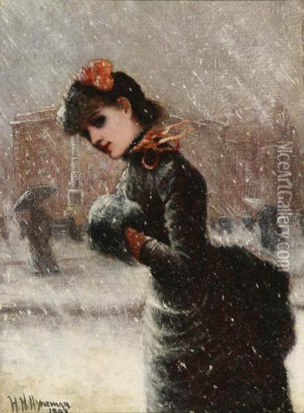 Winter In New York Oil Painting - Herman Hyneman