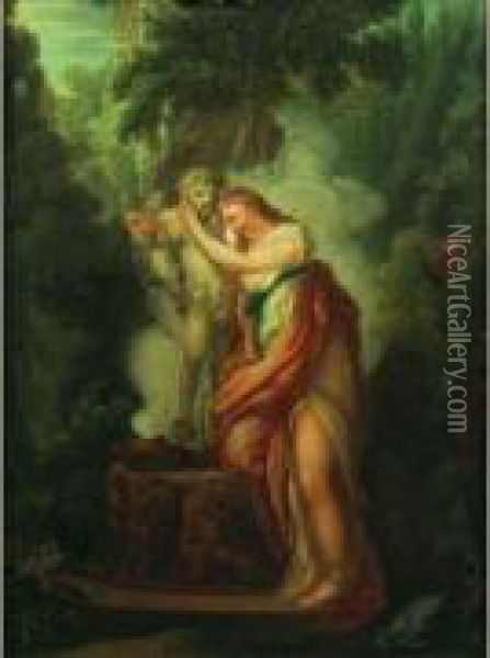 Psyche Et L'amour Oil Painting - Jean-Frederic Schall