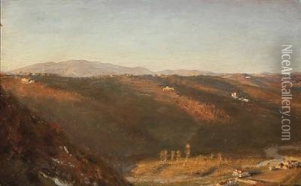 From The Area Around Florence Oil Painting - Julius Paulsen