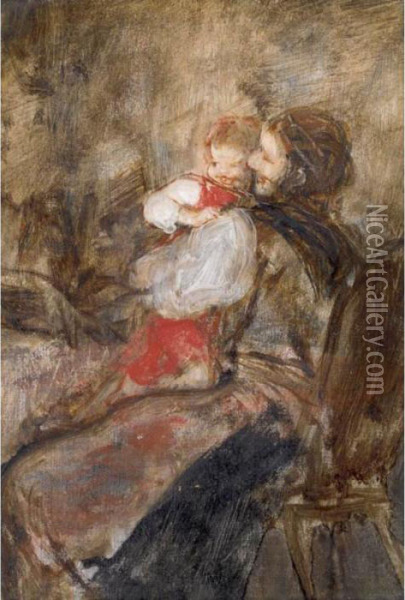 Mother And Child Oil Painting - Nicholaos Gysis