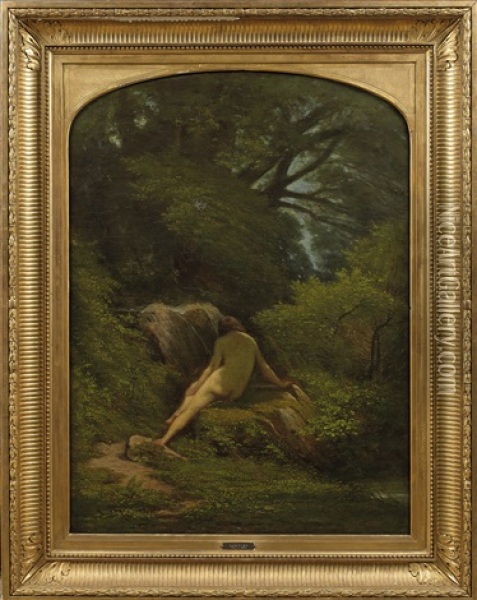 Jeune Fille A La Fontaine Oil Painting - Achille Chaine