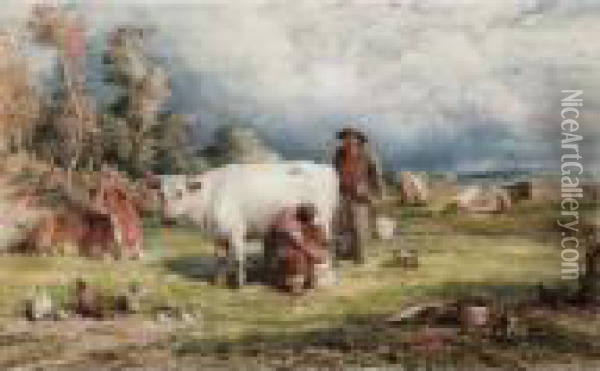 Milking Time Oil Painting - John Linnell