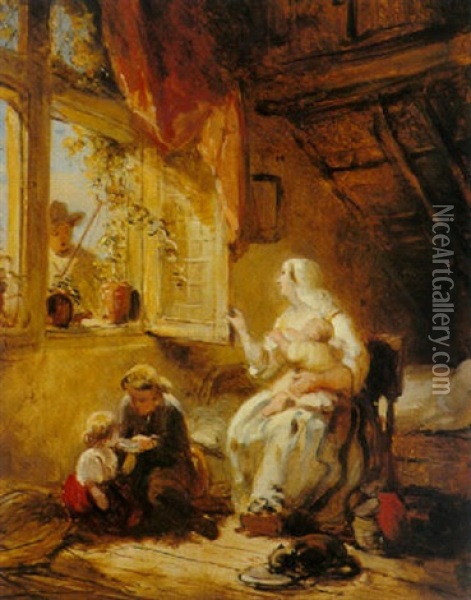 The Visitor Oil Painting - Arie Johannes Lamme