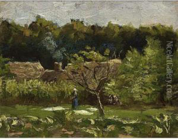 A Summer Landscape Oil Painting - Willem Cornelis Rip
