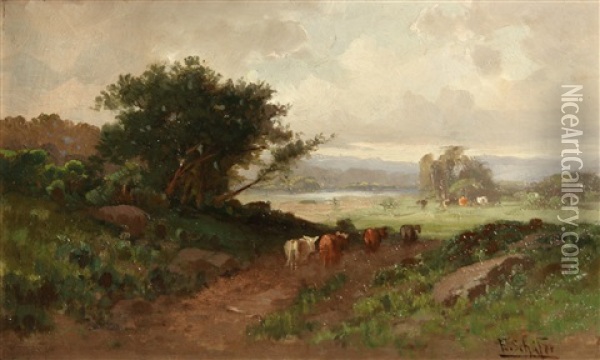 View Of Sacramento Valley, California Oil Painting - Frederick Ferdinand Schafer