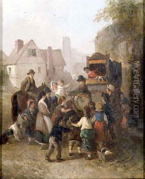 Punch and Judy Show Oil Painting - Thomas Smythe