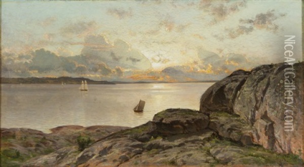 Summer Landscape Oil Painting - Magnus Hjalmar Munsterhjelm