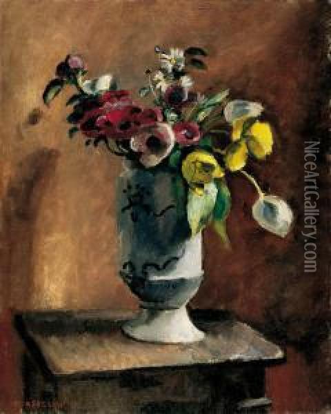 Tonvase Mit Blumen Oil Painting - Maurice Asselin