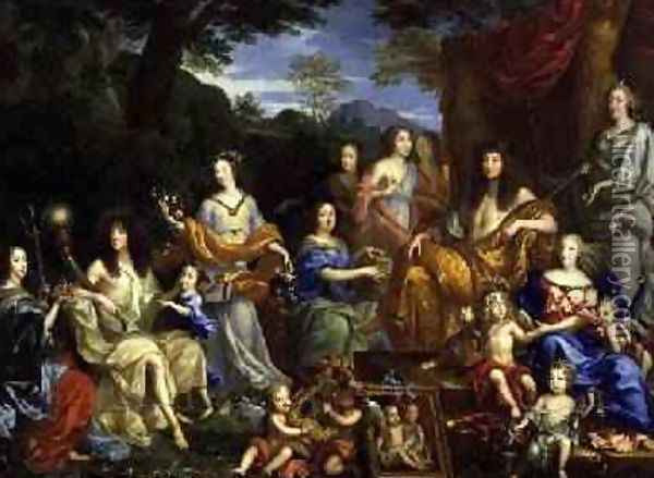 The Family of Louis XIV 1638-1715 1670 Oil Painting - Jean Nocret I