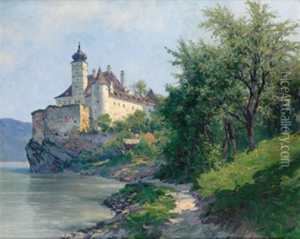 Schlos Schonbuhel, Wachau Oil Painting - Karl Ludwig Prinz