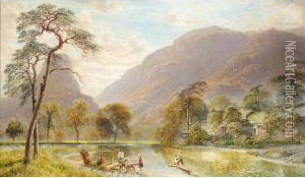 Grange Borrowdale, Cumberland Oil Painting - Charles Pettitt