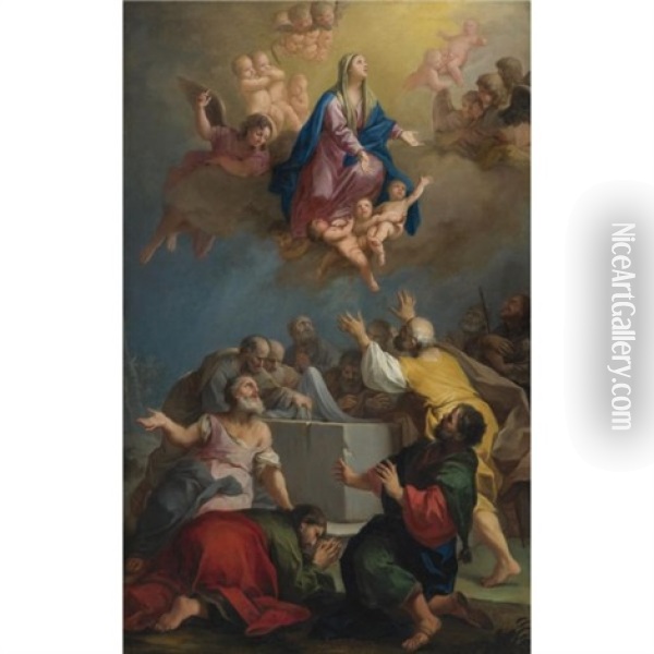 The Assumption Of The Virgin Oil Painting - Jacopo Amigoni