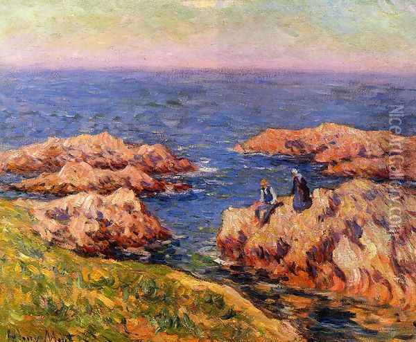 Rocky Coast, Brittany Oil Painting - Henri Moret
