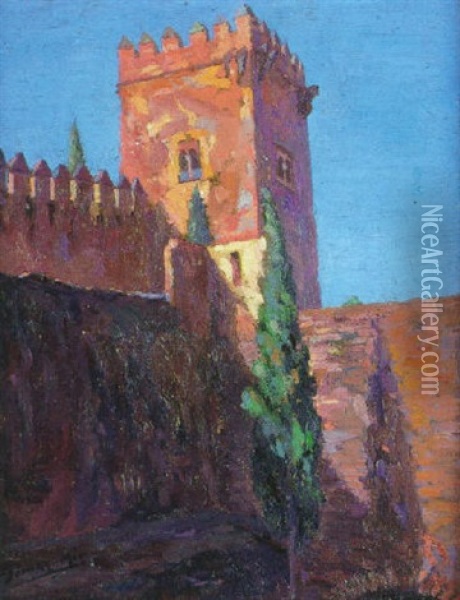 La Torre Del Castillo Oil Painting - Eugenio Gomez Mir
