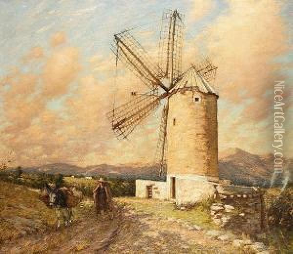 A Spanish Mill Oil Painting - Henry Herbert La Thangue