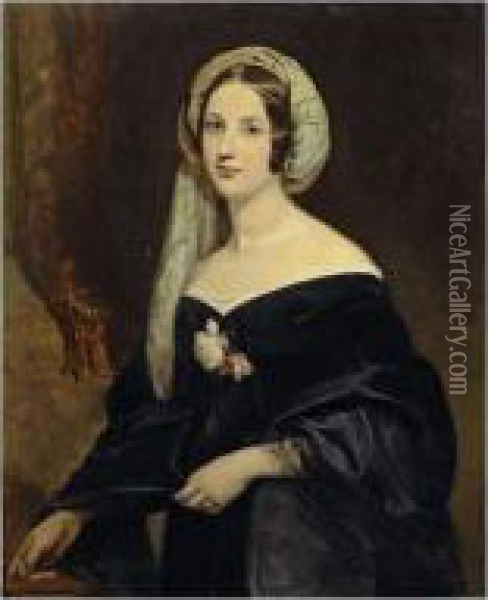 Portrait D' Eleanora-mary Jenkinson, Seconde Duchesse De Montebello Oil Painting - Claude-Marie Dubufe