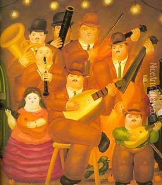 The Musicians 1979 Oil Painting - Fernando Botero