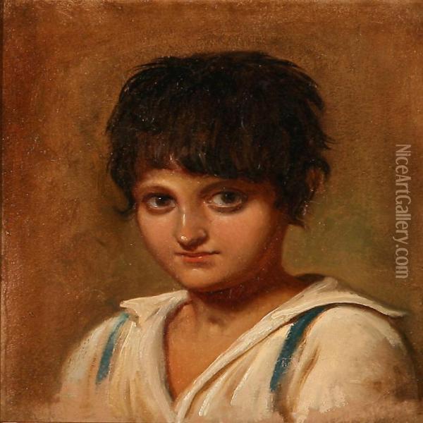 Portrait Of An Italian Boy Oil Painting - Wilhelm Marstrand