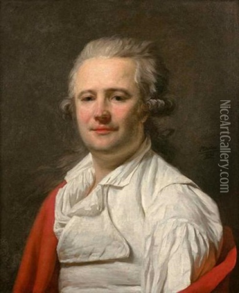 Portrait D'homme En Chemise Blanche Oil Painting - Henri-Pierre Danloux