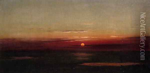 Sunset Of The Marshes Oil Painting - Martin Johnson Heade