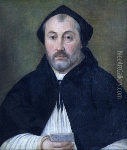 Portrait D'un Religieux Oil Painting - Giovanni Battista Moroni