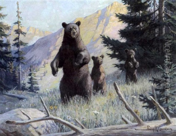 Bear With Cubs Oil Painting - Philip Russell Goodwin