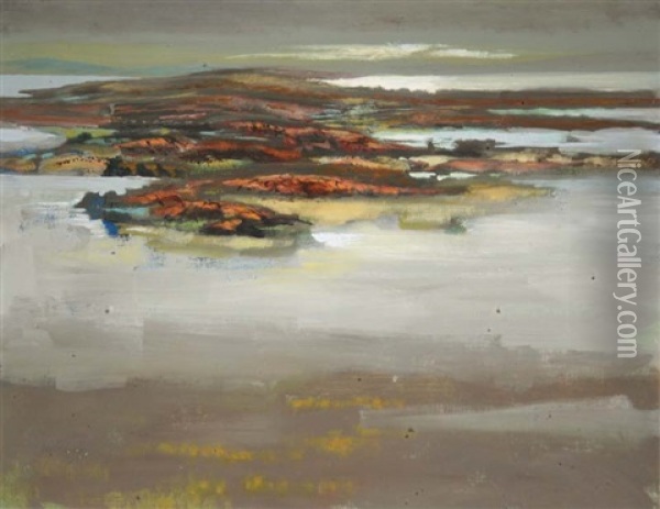 Low Tide, Roundstone Oil Painting - Arthur Armstrong