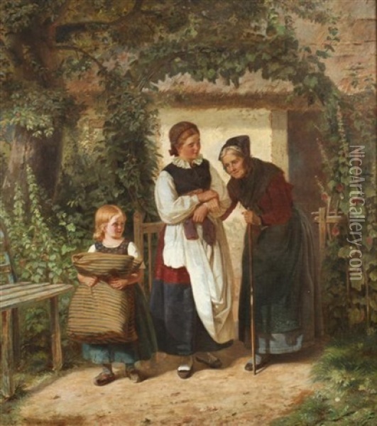 Three Generations Oil Painting - Julius Geertz