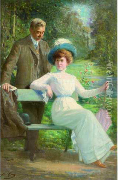 Monsieur Et Madame Blanchonnet Oil Painting - Jacques-Louis Gay