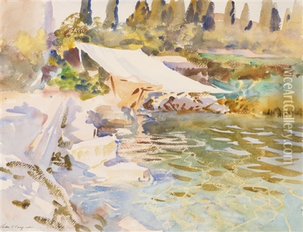 Lake Of Garda Oil Painting - John Singer Sargent