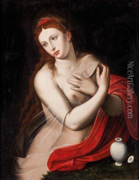 Marie Madeleine Oil Painting - Master Of The Half-Length Figures