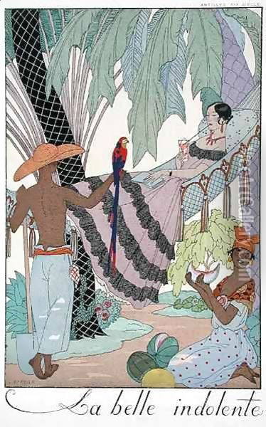 The idle beauty Oil Painting - Georges Barbier