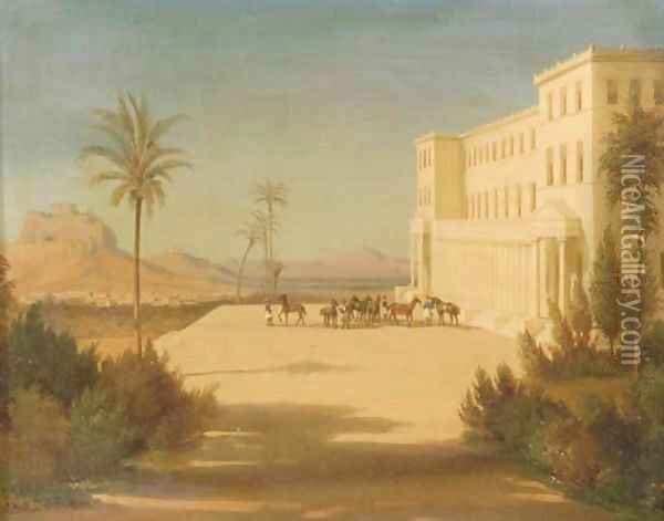 An ancient Greek palace Oil Painting - German School