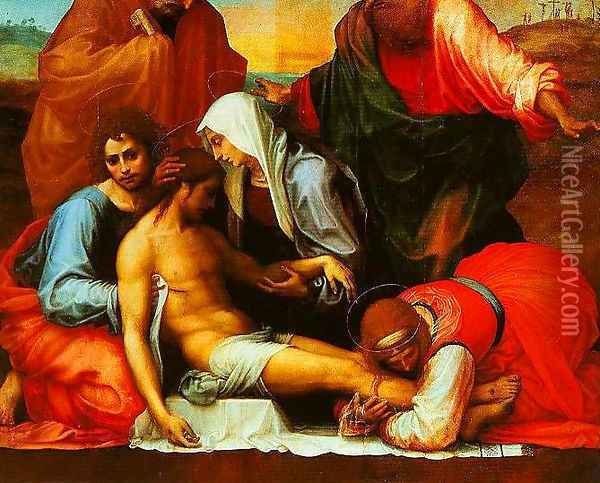 Pieta with SS Peter and Paul Oil Painting - Fra Bartolomeo
