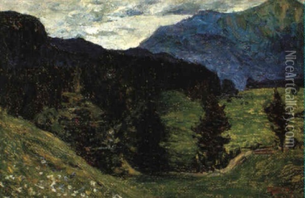 Alpenlandschaft In Bayern Oil Painting - Wassily Kandinsky