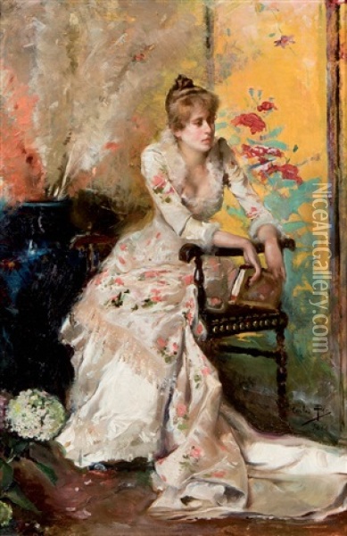 Retrato De Dama Oil Painting - Cecilio Pla