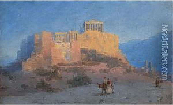 View Of The Acropolis Oil Painting - Ivan Konstantinovich Aivazovsky