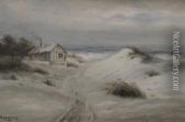 A Cottage On The Beach Oil Painting - Nels Hagerup