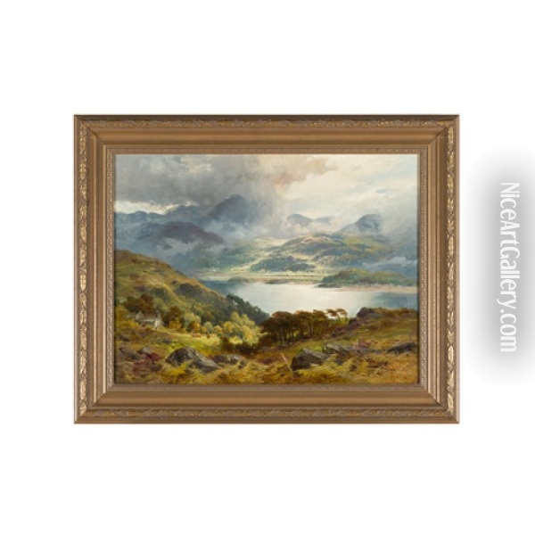 Looking Down To The Loch Oil Painting - Charles Stuart