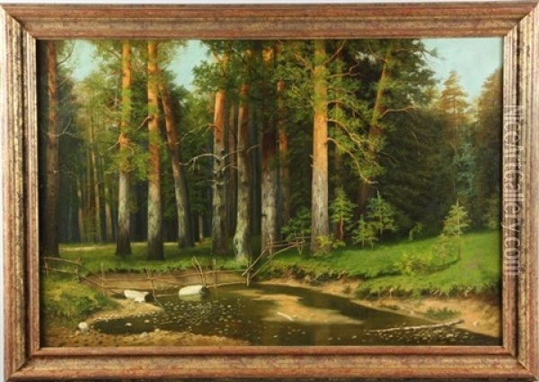 Forest Oil Painting - Konstantin Yakovlevich Kryzhitsky