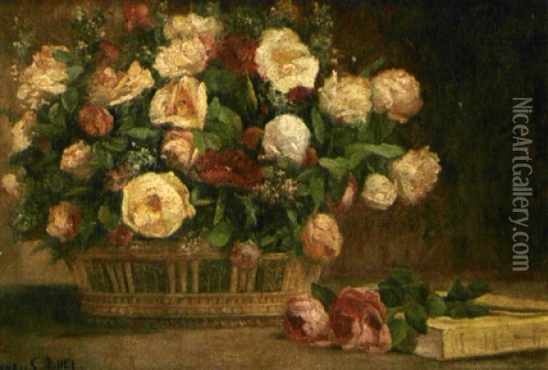 Nature Morte Au Bouquet De Fleurs Oil Painting - Albert Dubois-Pillet