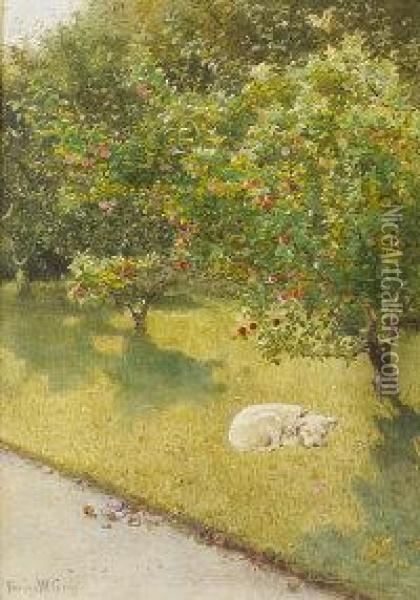 A Sunny Day In The Orchard, Lismore Oil Painting - Fanny W. Currey