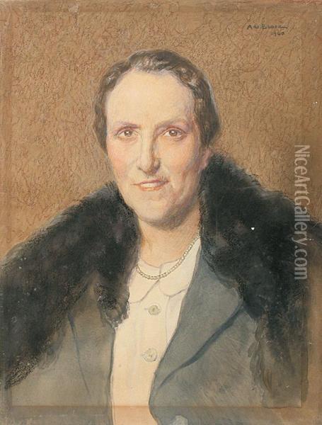 Portrait De Femme Oil Painting - Alexis Louis De Broca