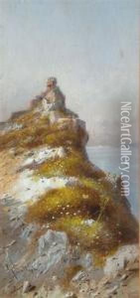 A Rocky Headland Oil Painting - Giovanni Battista