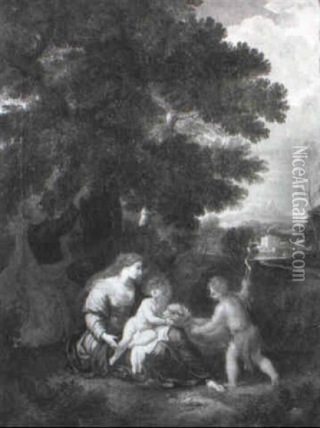 The Holy Family With St. John Oil Painting - Pieter Mulier the Younger