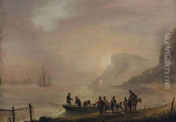Teignmouth Coast Oil Painting - Thomas Luny