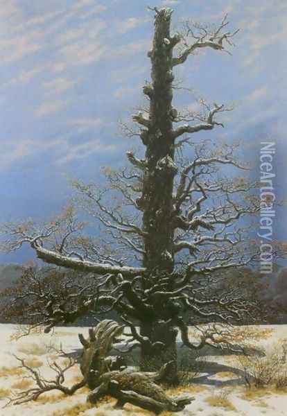 Oak Tree in the Snow Oil Painting - Caspar David Friedrich