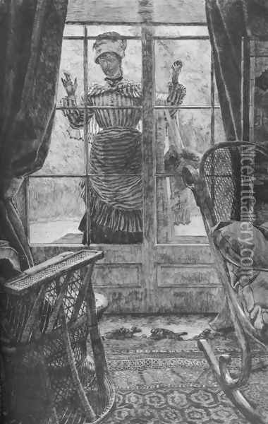 Femme à la fenêtre (Woman at a Window) Oil Painting - James Jacques Joseph Tissot