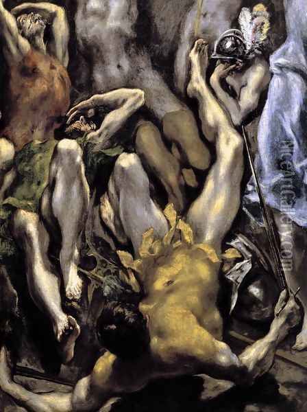 The Resurrection (detail 2) 1596-1600 Oil Painting - El Greco (Domenikos Theotokopoulos)