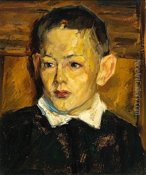 Portrat Eines Jungen Oil Painting - Georg Hermann Gelbke